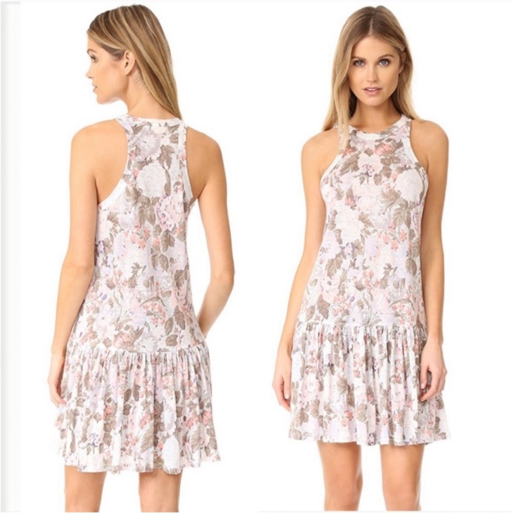 Rebecca Taylor Floral Sleeveless Dress - Pink and Cream